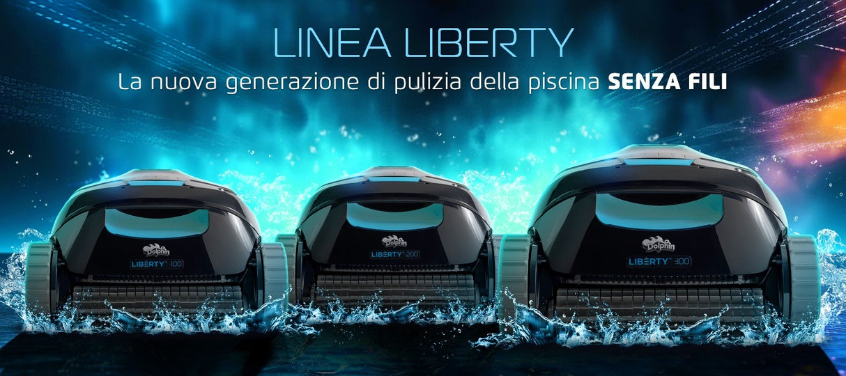 Dolphin Liberty 200 Eco Senza Fili Cordless - Robot Pulitore Piscina a Batteria fino a 10 Mt - FONDO + PARETI + LINEA - MY2026